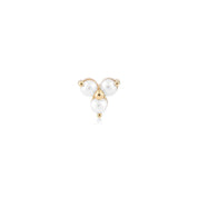 Üç Top İnci Taşlı Altın Tragus Piercing