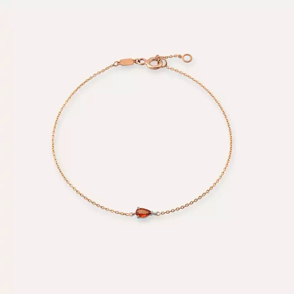 Vale Safir Taşlı Rose Altın Bileklik