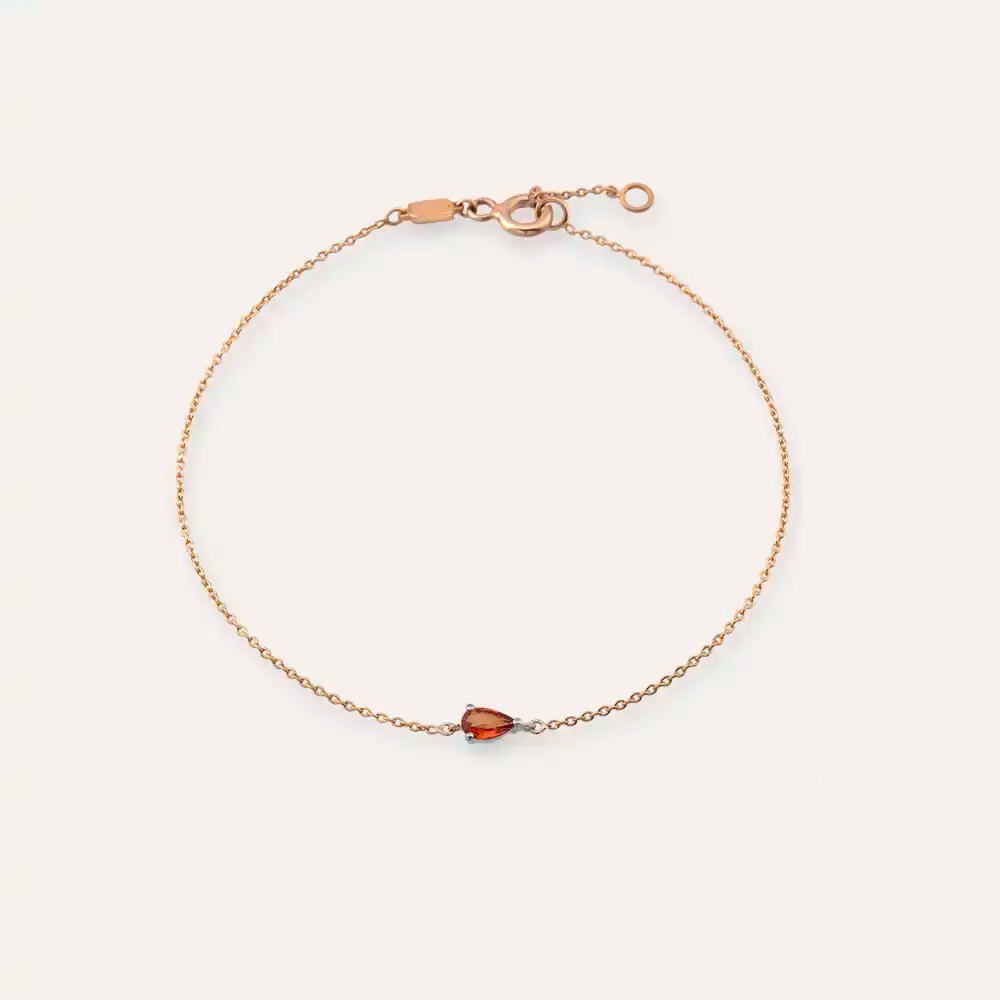 Vale Safir Taşlı Rose Altın Bileklik
