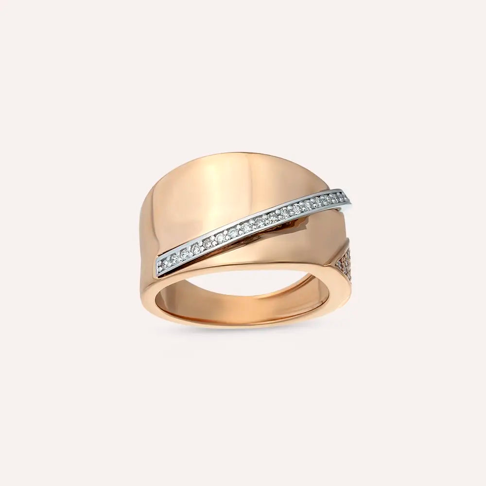 Vectra 0.29 CT Pırlanta Taşlı Rose Altın Yüzük