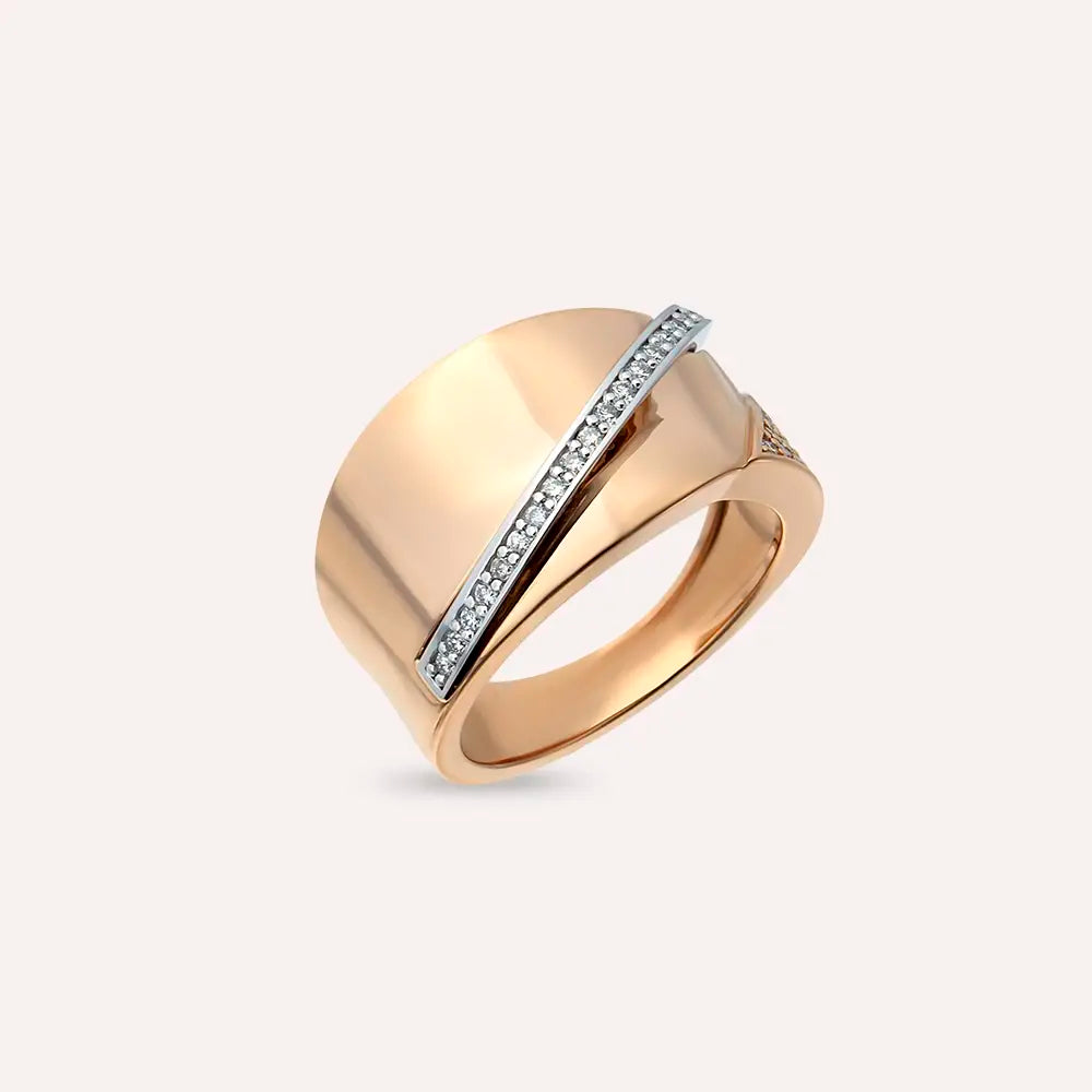 Vectra 0.29 CT Pırlanta Taşlı Rose Altın Yüzük