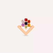 Vela Multicolor Safir Taşlı Rose Altın Piercing