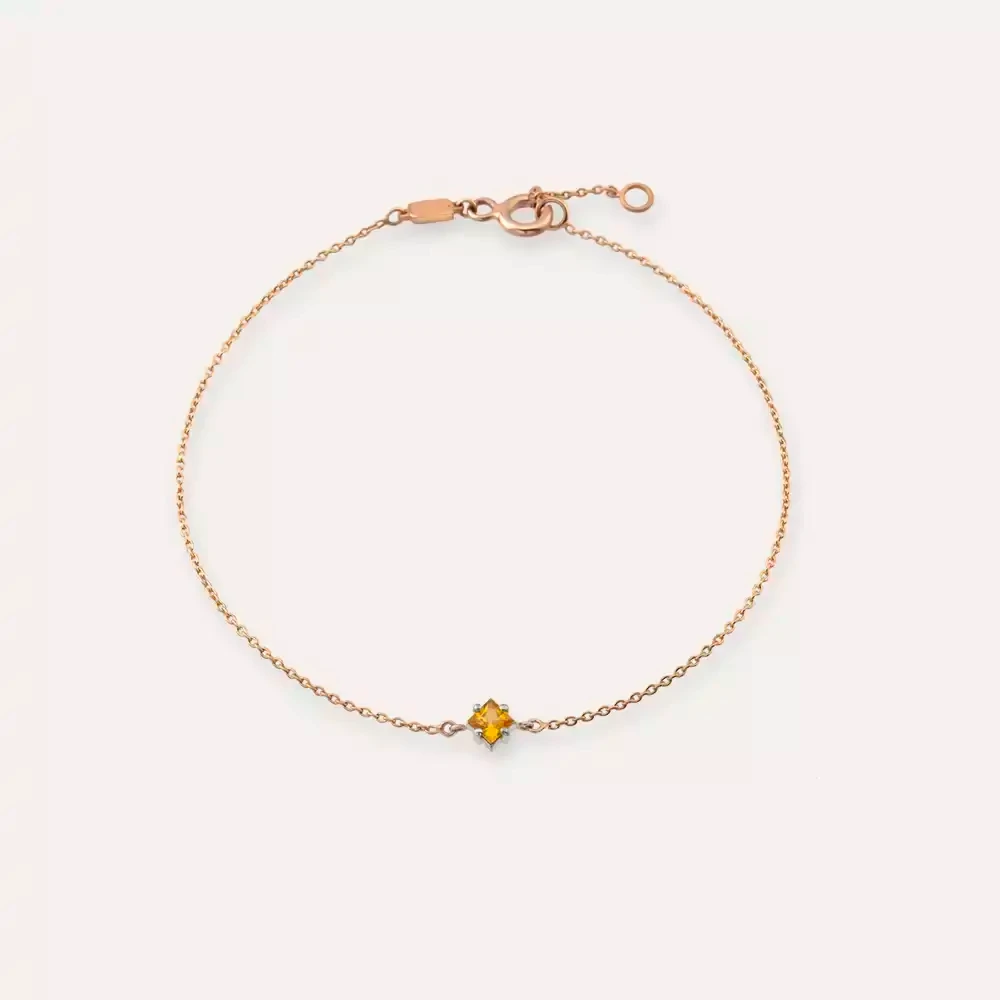 Vera Safir Taşlı Rose Altın Bileklik