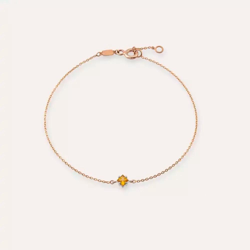 Vera Safir Taşlı Rose Altın Bileklik