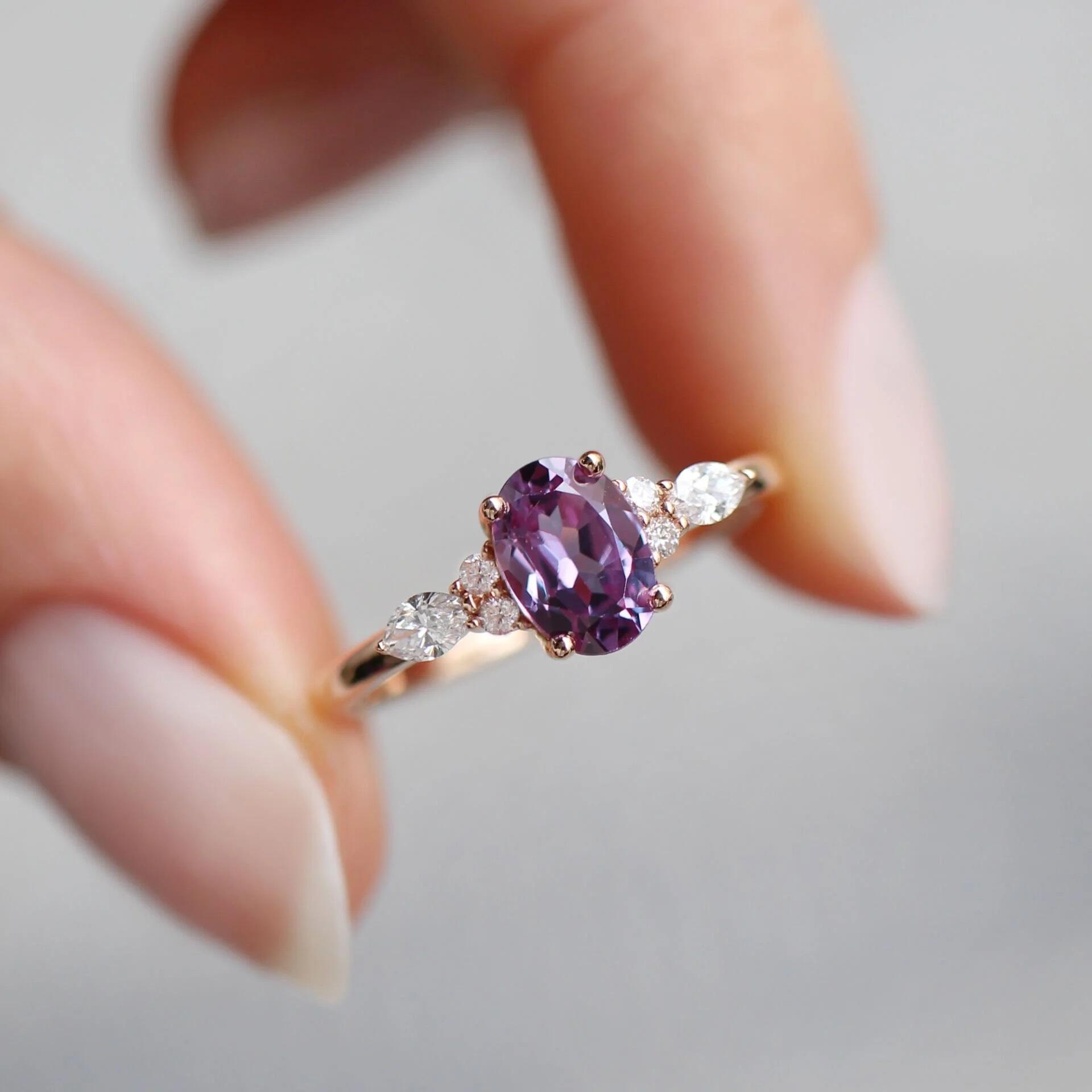 Vintage Alexandrite & Pırlanta Yüzük