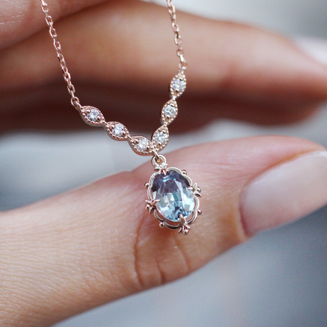 Vintage Aria Alexandrite & Pırlanta Kolye