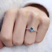 Vintage Aria London Blue & Pırlanta Yüzük