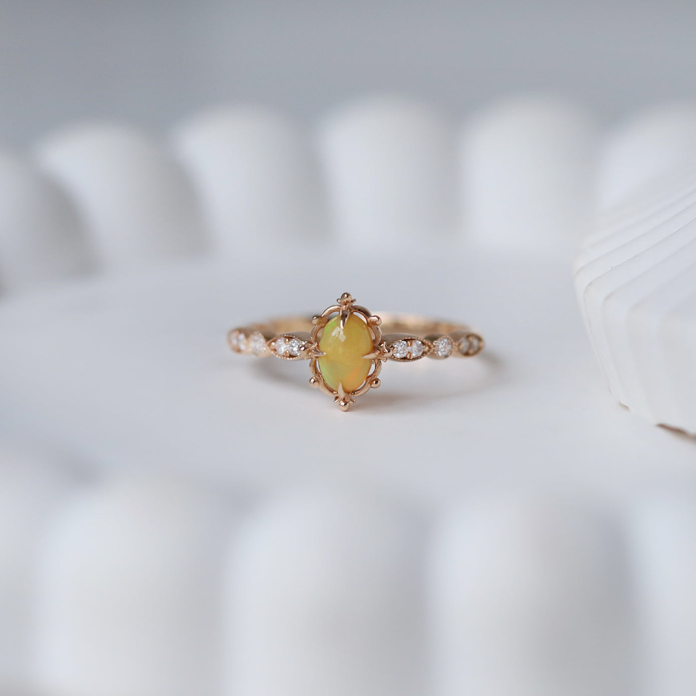 Vintage Aria Opal & Pırlanta Yüzük