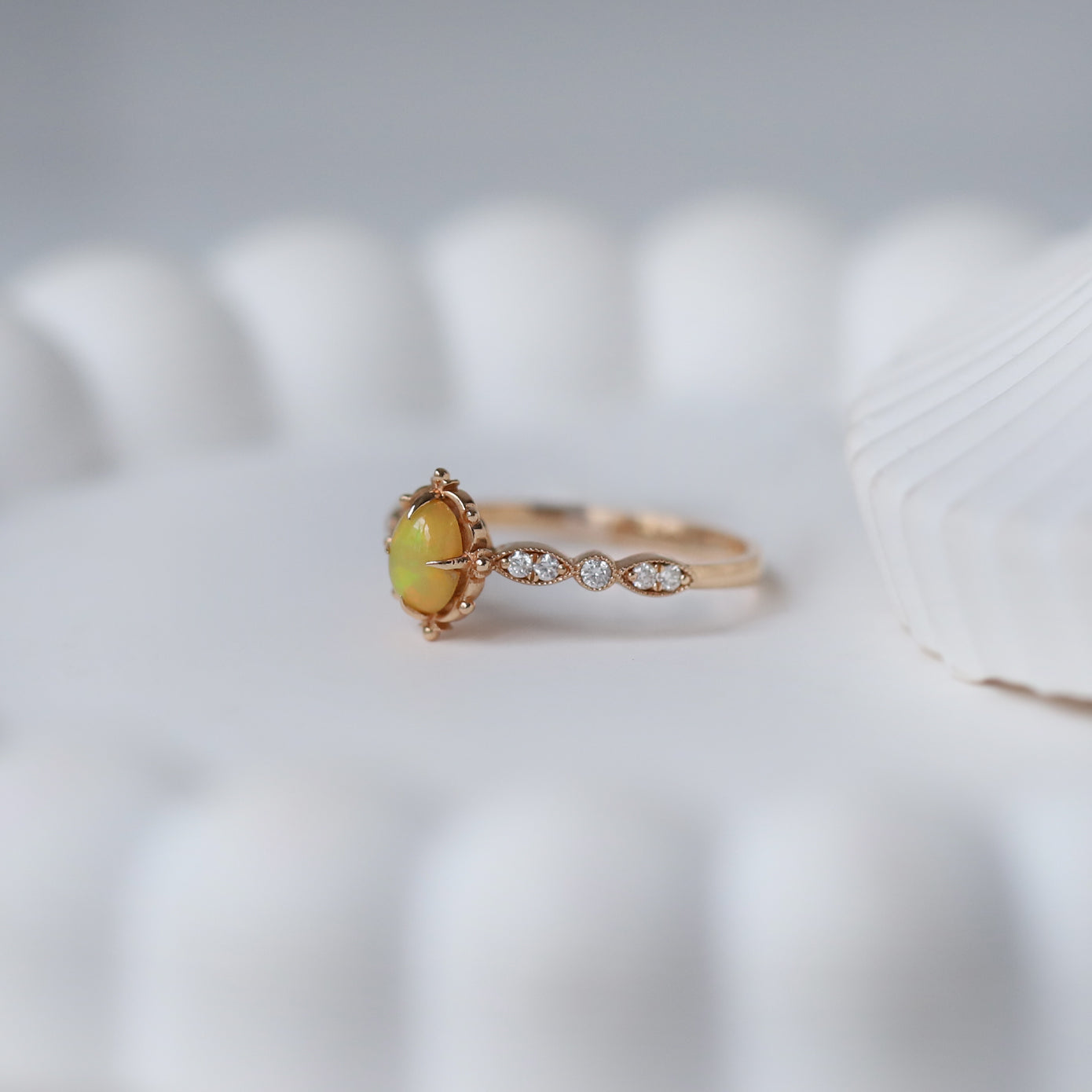 Vintage Aria Opal & Pırlanta Yüzük