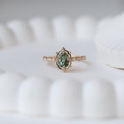 Vintage Aria Yeşil Turmalin & Pırlanta Yüzük