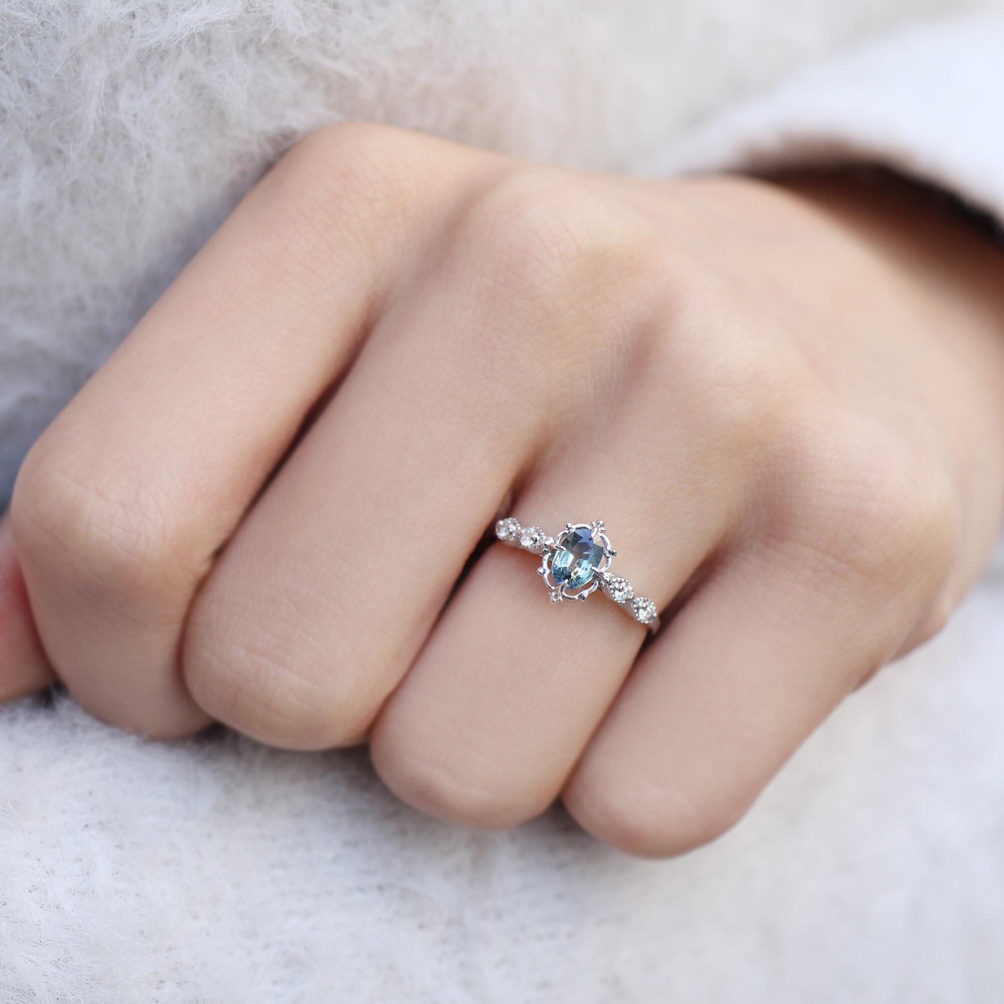 Vintage Aria Safir & Pırlanta Yüzük