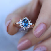 Vintage Artemis London Blue & Pırlanta Yüzük