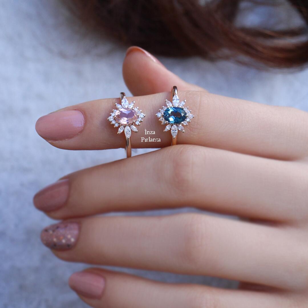 Vintage Artemis Morganite & Pırlanta Yüzük