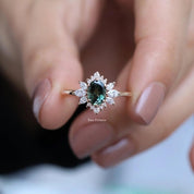 Vintage Artemis Yeşil Turmalin & Pırlanta Yüzük