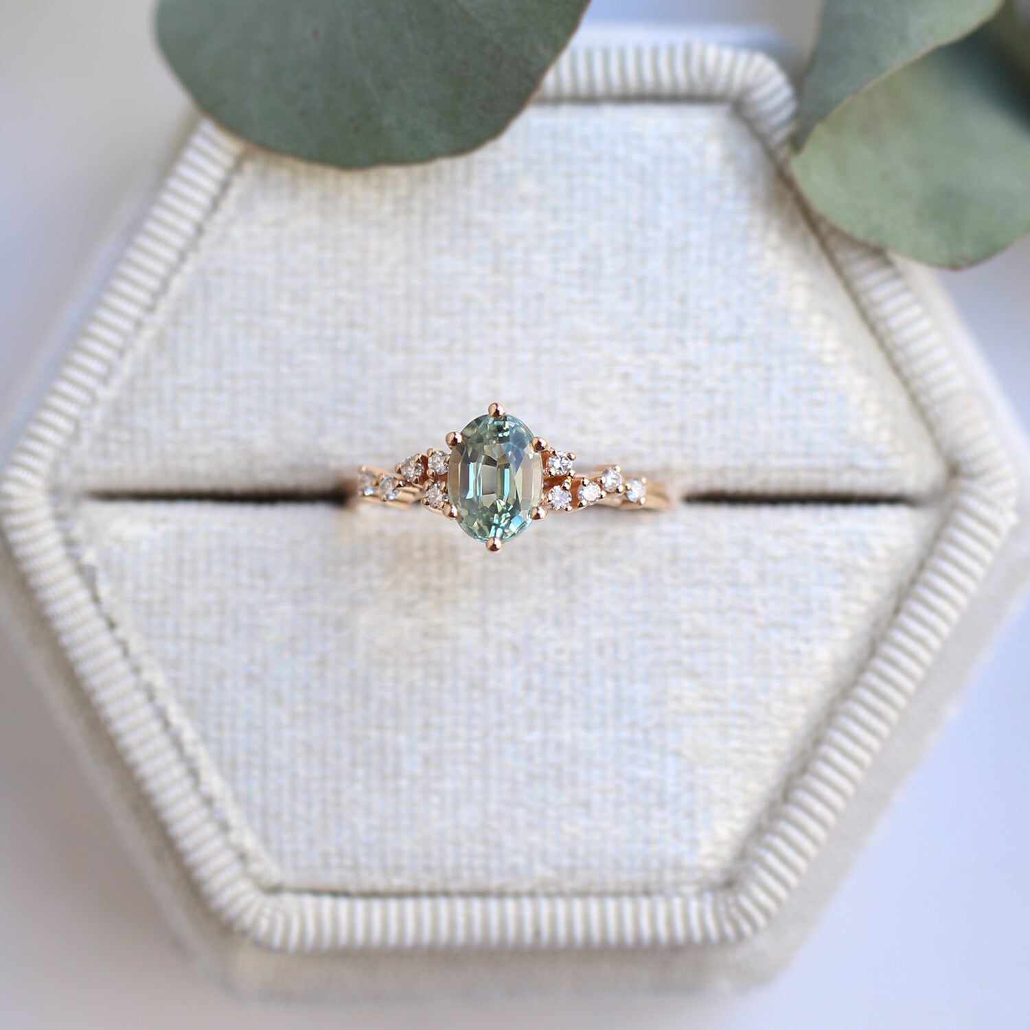 Vintage Asimetri Pırlanta & Alexandrite Yüzük