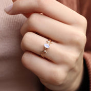 Vintage Dal Aytaşı & Pırlanta Yüzük