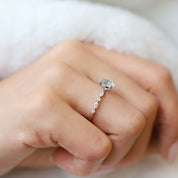 Vintage Elena Beyaz Topaz & Pırlanta Yüzük