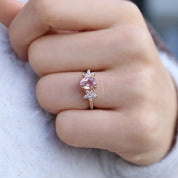 Vintage Daisy Morganite & Pırlanta Yüzük