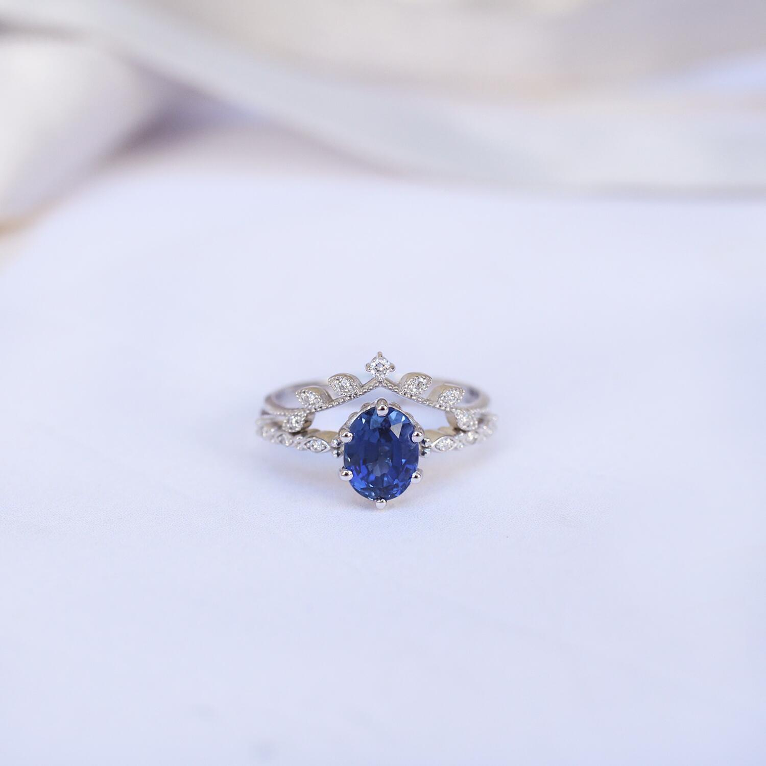 Vintage Dal & Safir Pırlanta Yüzük