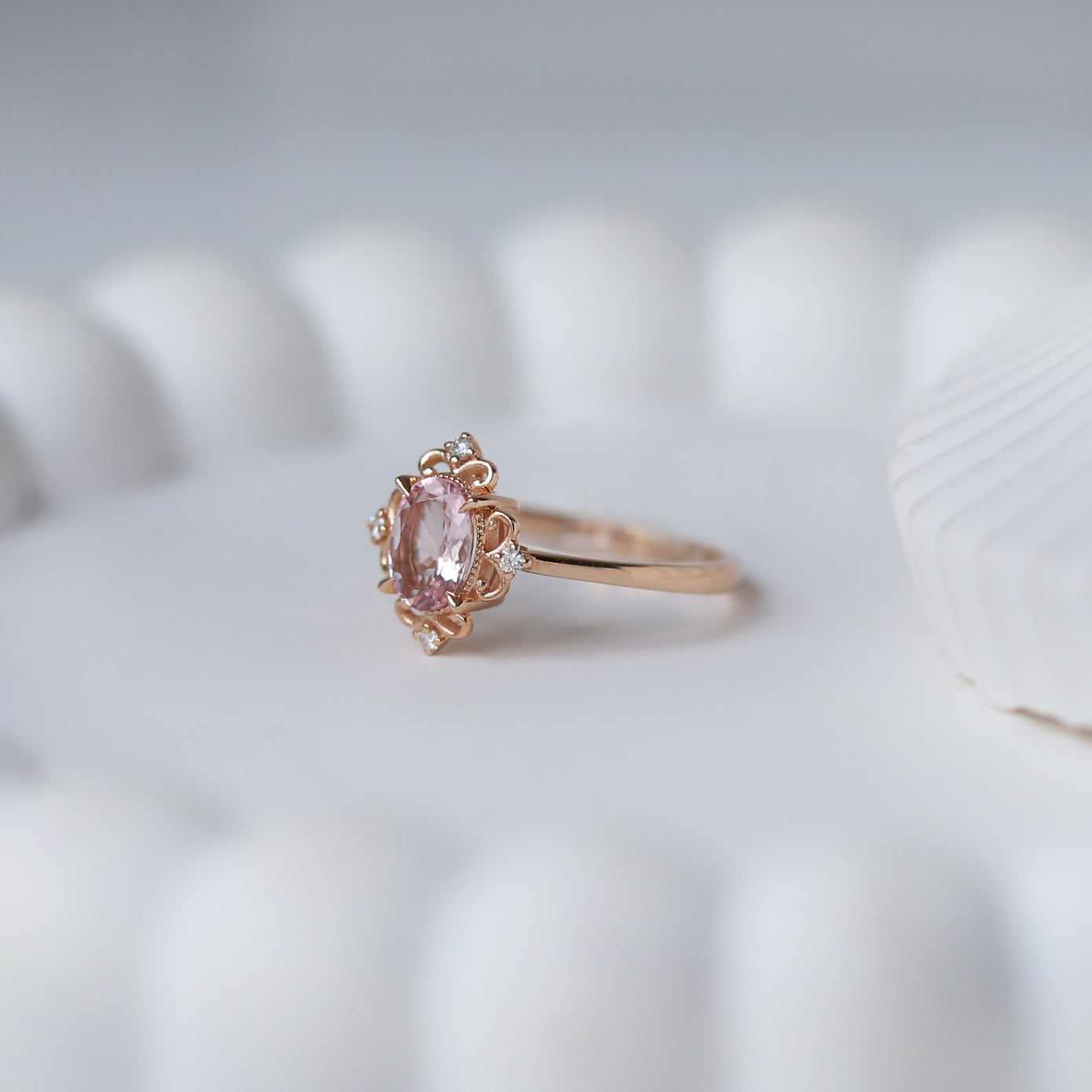 Vintage Emma Morganite & Pırlanta YüzüK