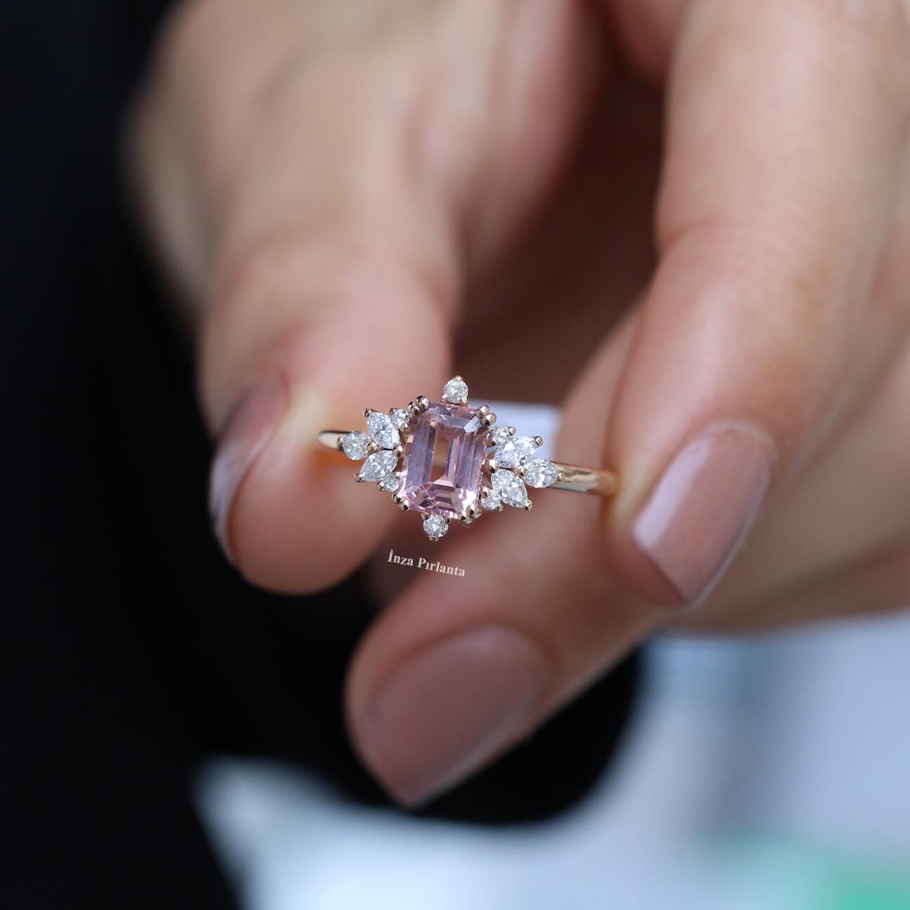 Vintage Flora Vintage Morganite & Pırlanta Yüzük