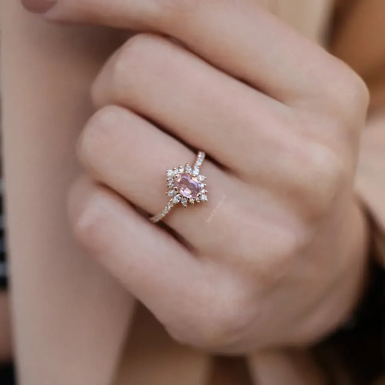 Vintage Hera Morganite & Pırlanta Yüzük