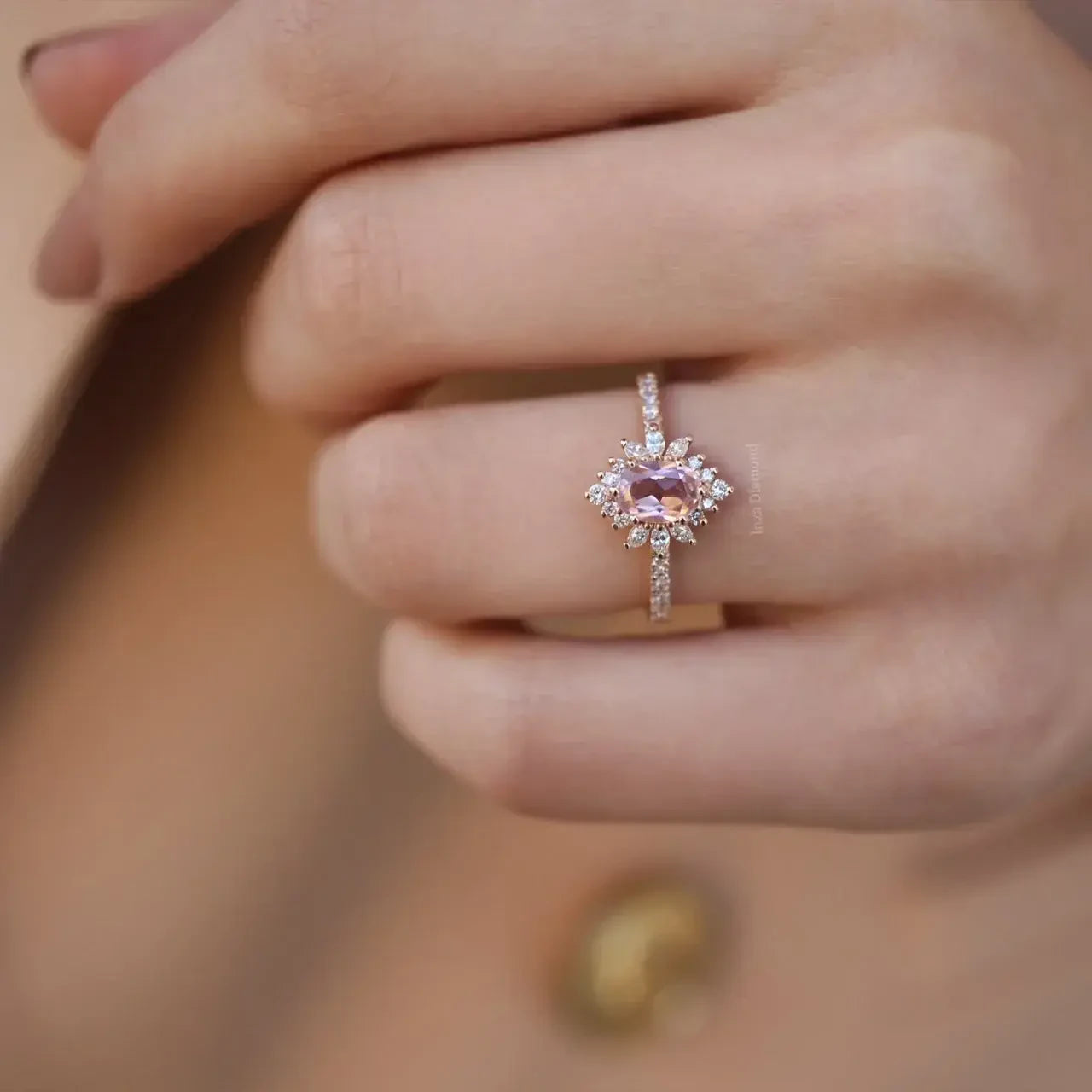 Vintage Hera Morganite & Pırlanta Yüzük