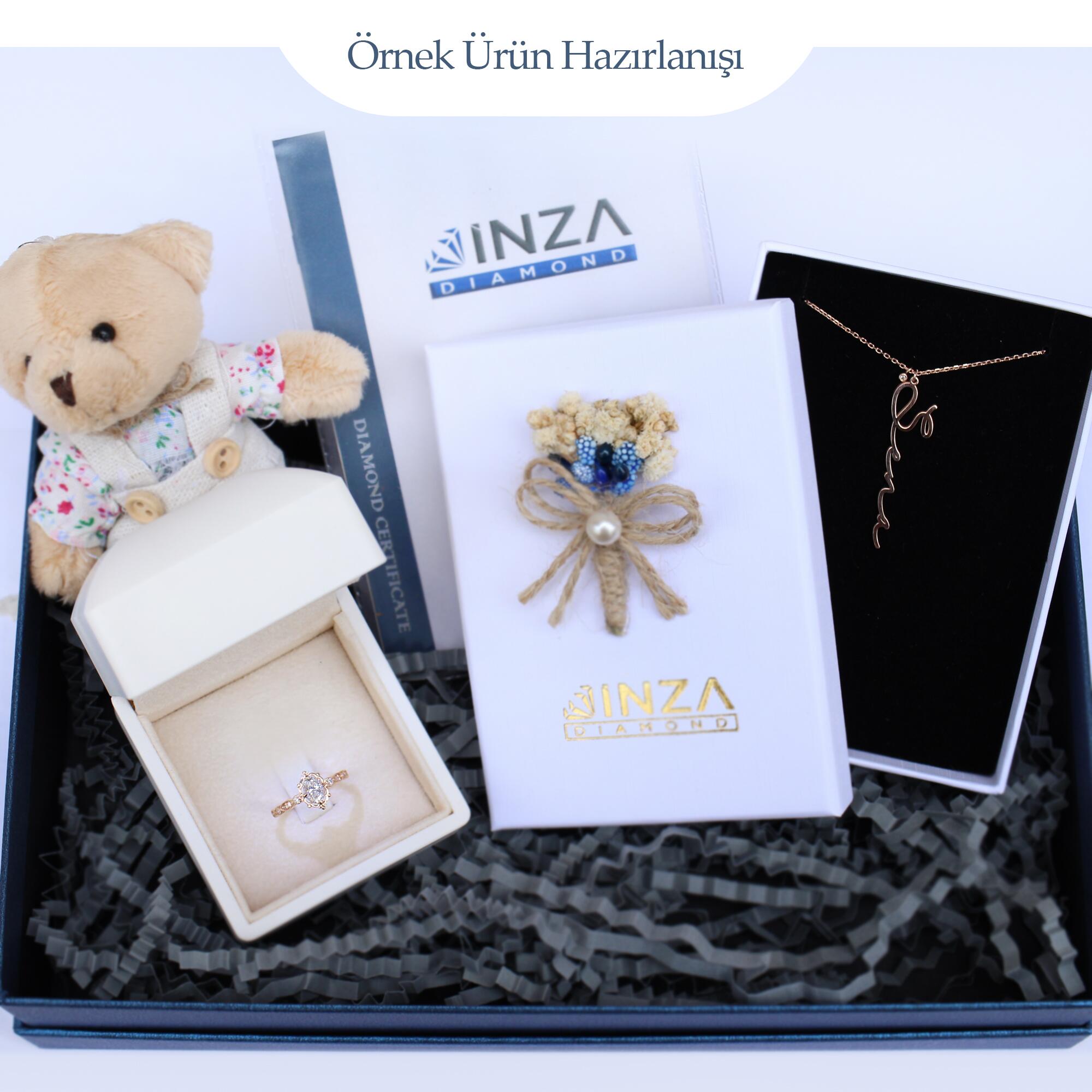 Vintage Lily London Blue & Pırlanta Yüzük