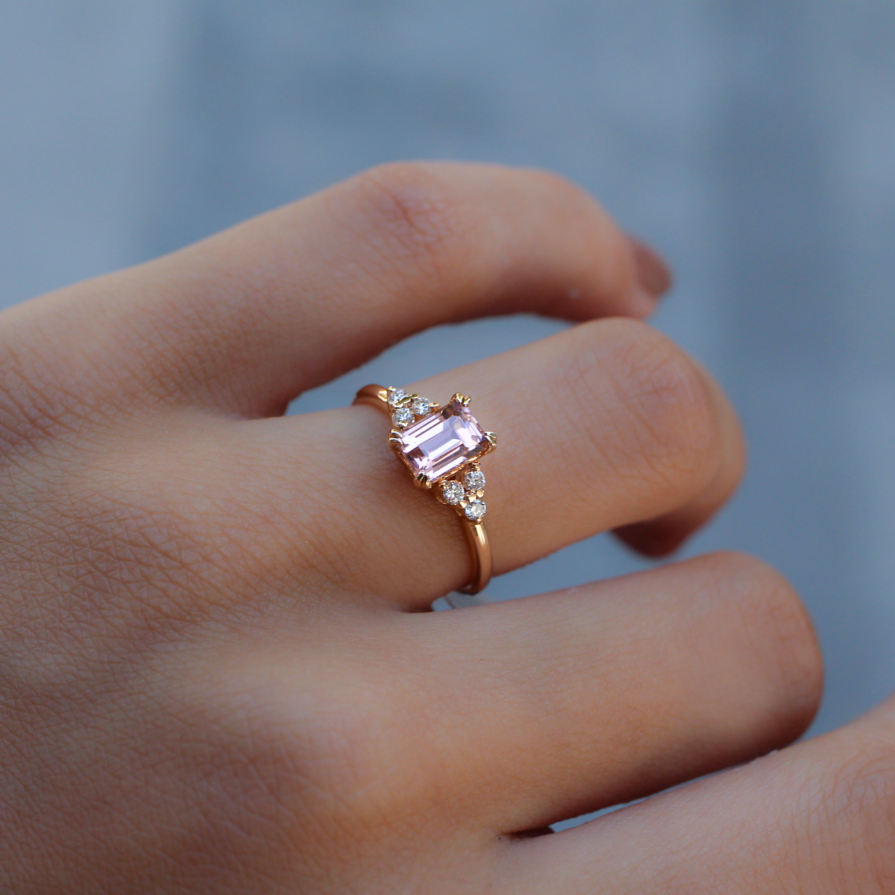 Vintage Lily Morganite & Pırlanta Yüzük