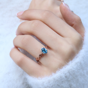 Vintage London Blue & Pırlanta Yüzük