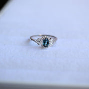 Vintage London Blue & Pırlanta Yüzük