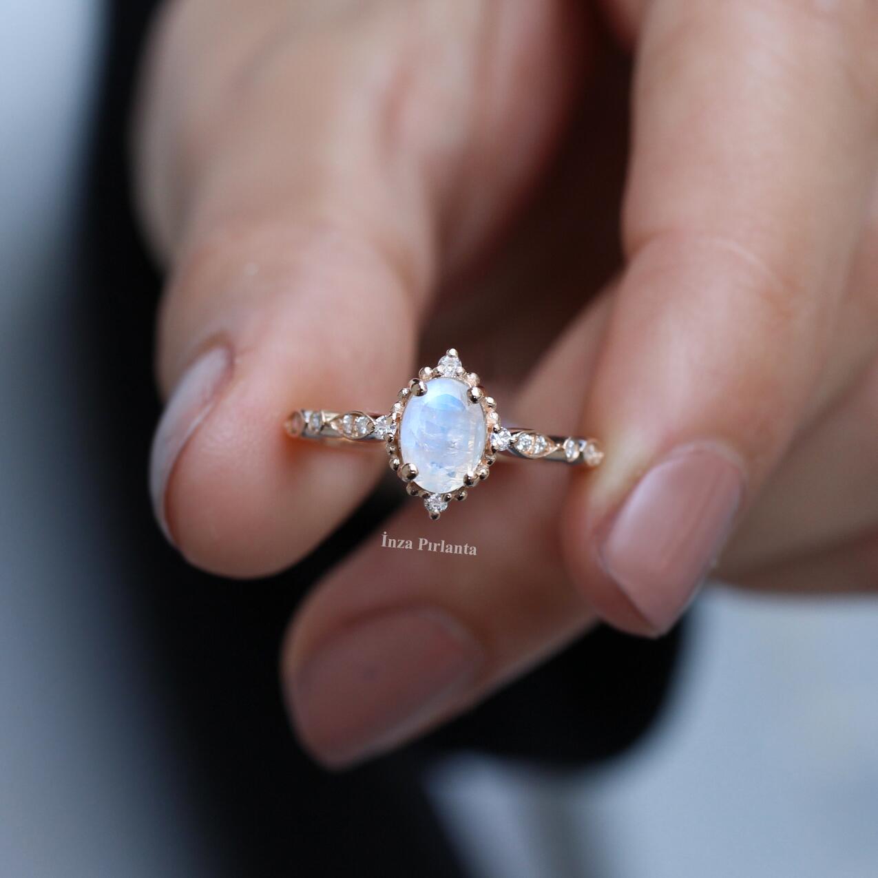 Vintage Mini Selius Aytaşı & Pırlanta Yüzük