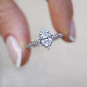 Vintage Mini Selius Beyaz Topaz & Pırlanta Tasarım Yüzük