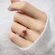 Vintage Mini Selius Yakut & Pırlanta Yüzük