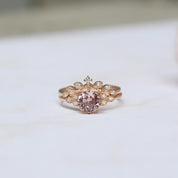 Vintage Morganite & Dal Pırlanta Yüzük