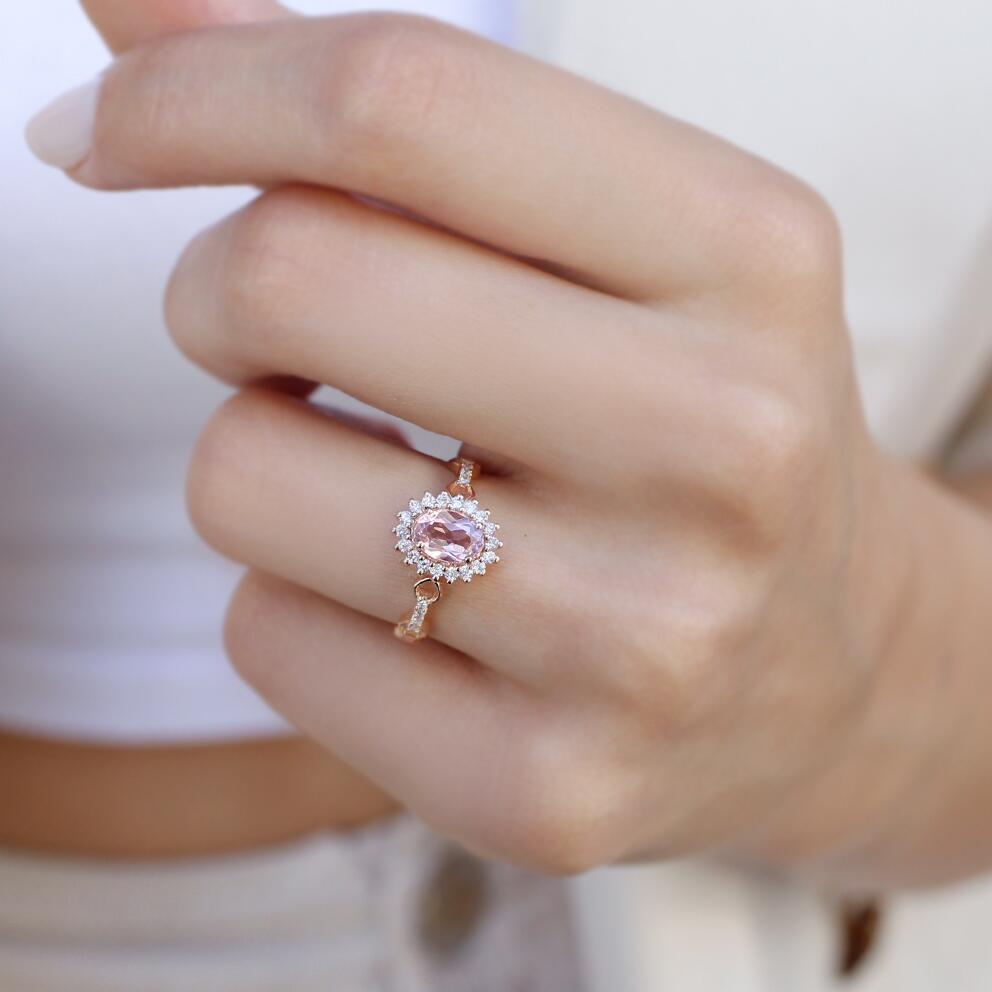 Vintage Morganite & Pırlanta Yüzük