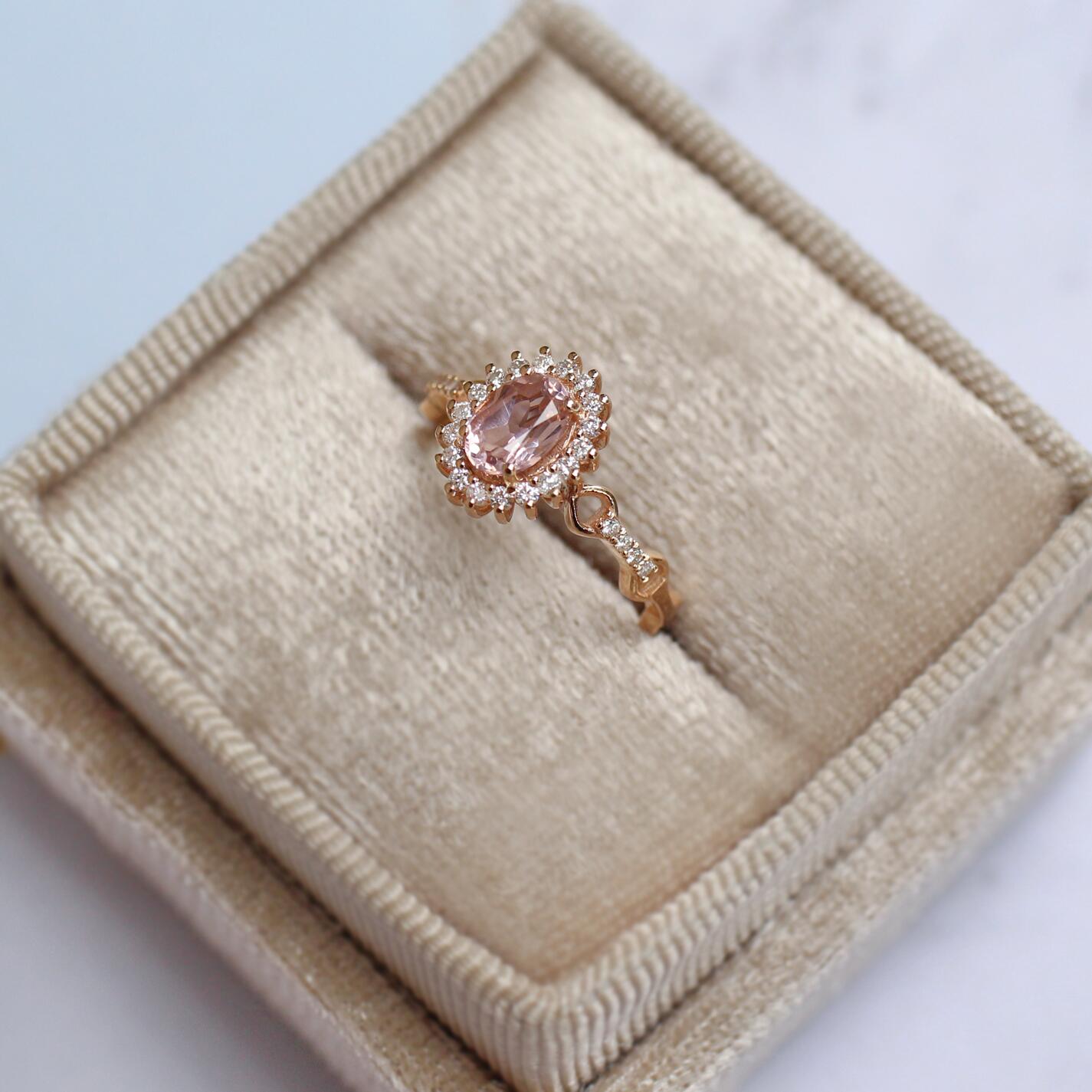 Vintage Morganite & Pırlanta Yüzük
