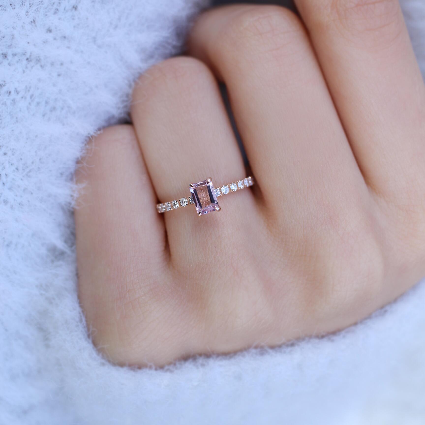 Vintage Morganite & Pırlanta Yüzük