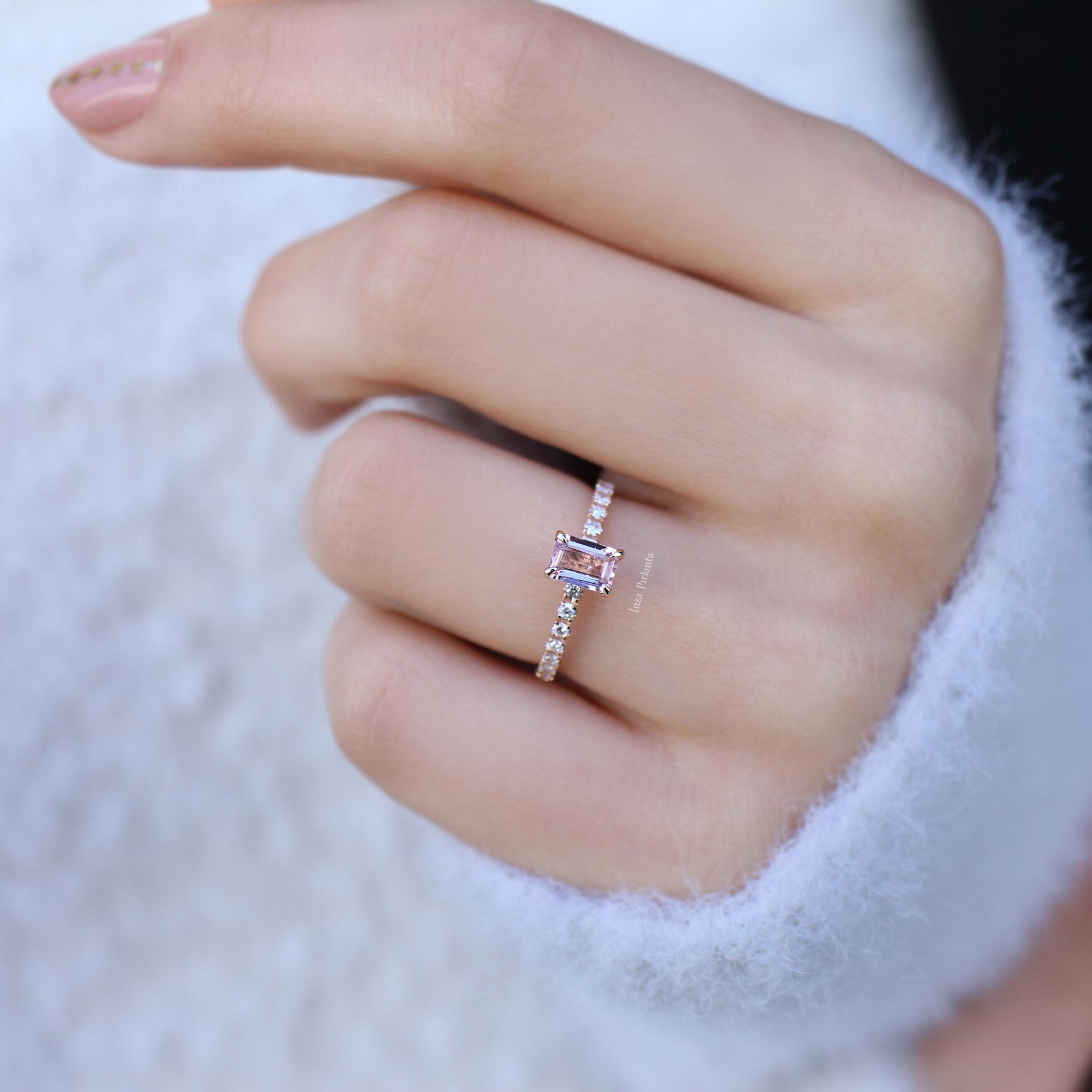 Vintage Morganite & Pırlanta Yüzük