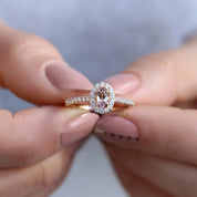 Vintage Oval Morganite & Pırlanta Yüzük