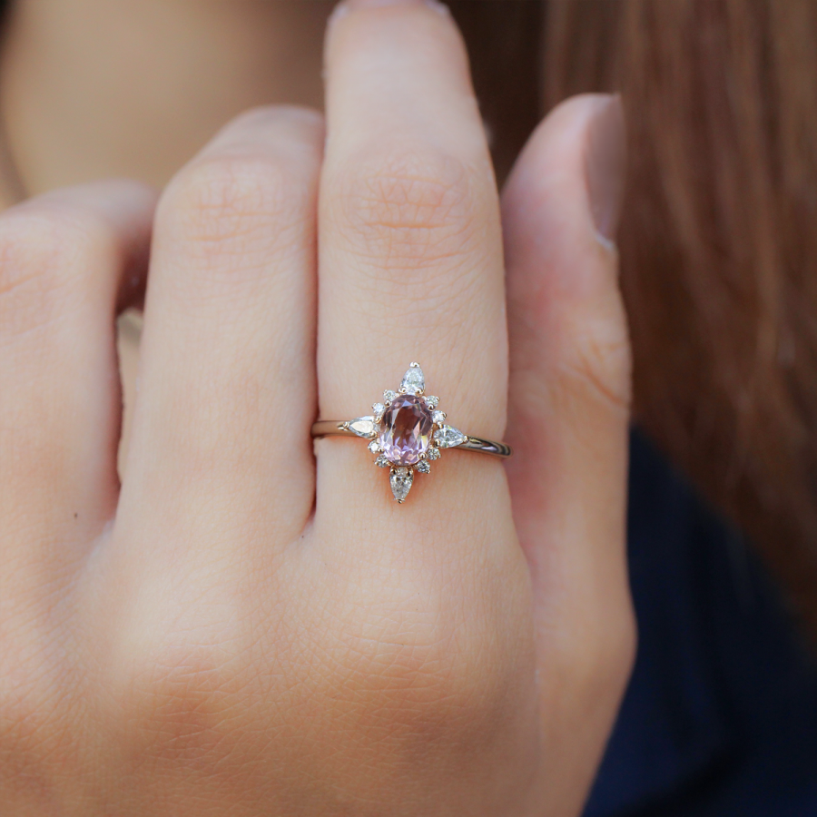 Vintage Selius Morganite & Pırlanta Yüzük