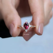 Vintage Selius Pırlanta & Rhodolite Yüzük