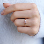 Vintage Tasarım Morganite & Pırlanta Yüzük