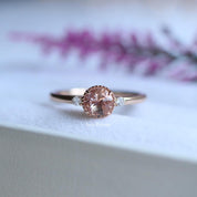 Vintage Tasarım Morganite & Pırlanta Yüzük