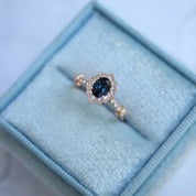 Vintage Venice London Blue & Pırlanta Yüzük