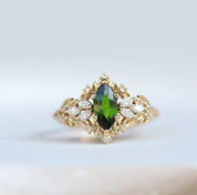 Vintage Vera Pırlanta & Yeşil Topaz Yüzük