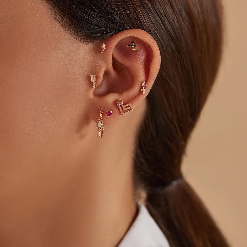 Wall Brown Pırlanta Taşlı Rose Gold Piercing - Tufanlar Kuyumculuk