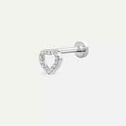 White Cherie Pırlanta Taşlı Beyaz Altın Piercing