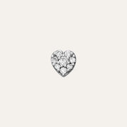 White Hearts 0.06 CT Pırlanta Taşlı Mini Tek Küpe