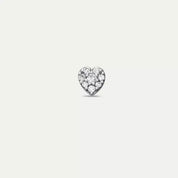 White Hearts Pırlanta Taşlı Mini Tek Küpe